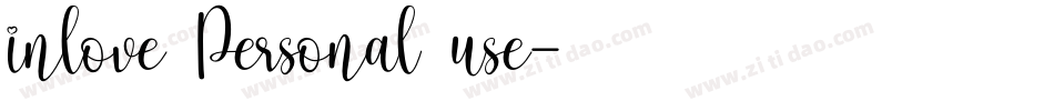 inlove Personal use字体转换